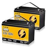 Rvpozwer 12V 100Ah LiFePO4 Battery 2 Pack, Built-in 120A BMS, 15000+ Deep Cycles, Group 31 Lightweight Lithium Iron Phosphate Batteries for RV, Marine, Solar, Trolling Motor, Home Energy, Off-Grid