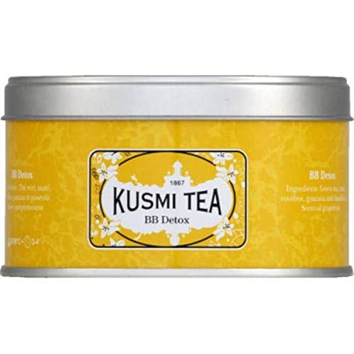 Kusmi Tea - BB Detox - Natural Green Tea with Yerba Mate, Rooibos, Guarana, Dandelion Infusion with a Hint of Grapefruit - 4.4oz of All Natural Premium Loose Leaf Green Tea in Metal Tin (50 Servings)