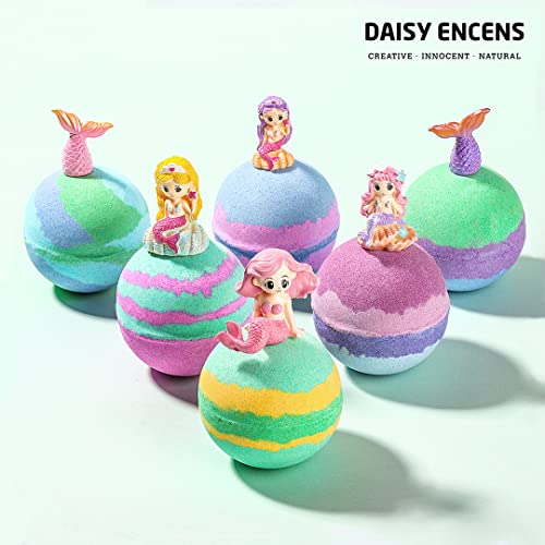 Daisy Encens Kids Bath Bombs With Toys Inside - Mermaid Princess Gift Set Fun And Nourishing Bath Fizzies With Pure Essential Oils - Gift For Kids Gift For Girls Moisturizing, All Natural Bubble Bath #TOP1