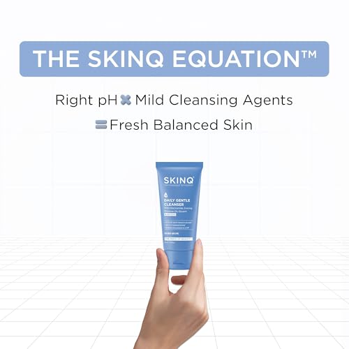 Image of SKINQ Niacinamide Face Wash | Gentle Daily Cleanser with Evening Primrose Oil & Glycerin | pH Balanced 5.2-5.5 | Dirt & Oil Removal in 1 Wash | No SLS, No Parabens | For Normal, Dry & Sensitive Skin | 50ml