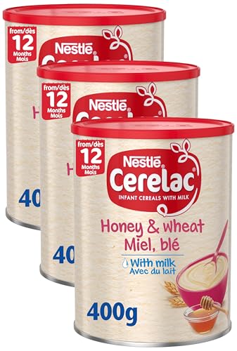 Cerelac Honey & Wheat Toddler Cereal with Milk 400 g | from 12 Months+ | Toddler Cereal (Pack of 3)