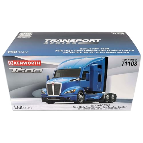 Diecast Masters 1:50 Kenworth T680 azul cerúleo miniatura 2