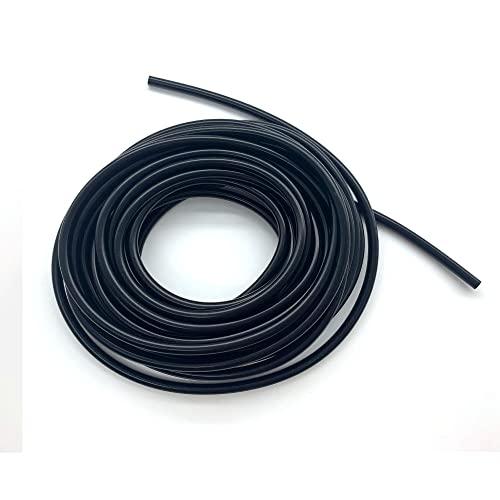 Tubo flessibile in silicone per aria compressa, tubo flessibile in gomma, per aria compressa, per olio, nero (6 x 10 mm, 4 m)