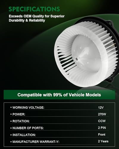 Image of HVAC Heater Blower Motor with Fan Cage for:-Honda Odyssey 2005 2006 2007 2008 2009 2010 Ridgeline 2006-2007 for:-Acura Rl 2005 2006 2007 2008 2009-2012, A /C Heater Blower Motor OE# 700192