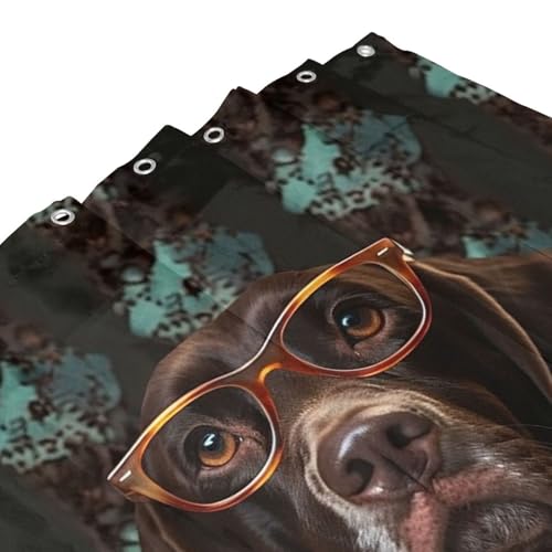 Rideau de douche artistique imperméable motif chien 183x183 cm - 5