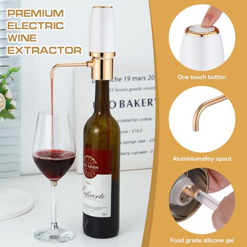BLUBYEES Electric Wine Aerator Pourer with Stopper, Automatic Wine Bottle Dispenser Machine with USB Rechargeable and Multi-Smart Wine Decanter, Best Wine Gifts for Wine Lovers by BLUBYEES - Image 6