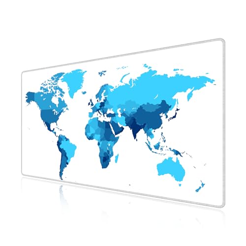 Tapis de souris grand format lavable avec motif carte du monde 70x40cm LL-COEUR