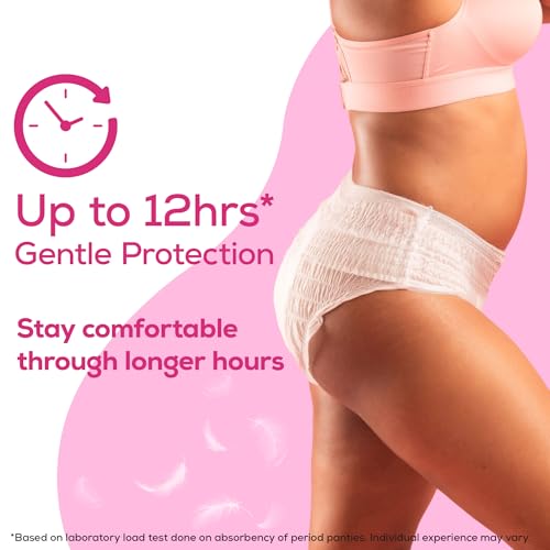 Image of Evereve Super Soft Period Panty For Girls & Women, (L-XL), 10 Pcs, 360 Degree Overnight Coverage, Ultra-Soft Top Layer, High Absorbency For Heavy Flow, Maternity Postpartum Disposable Panty