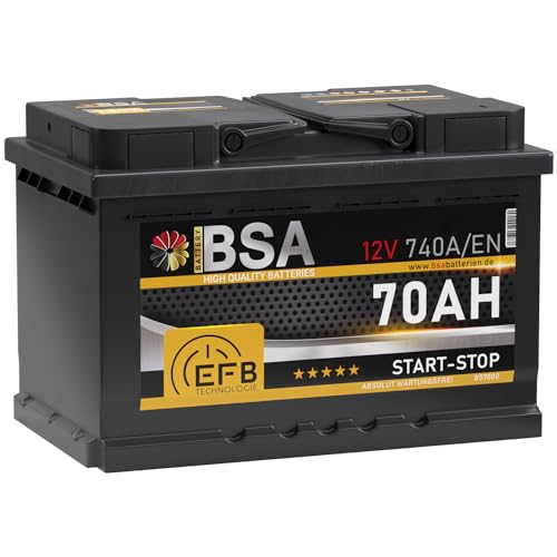 BSA EFB Batterie 70Ah 12V Start Stop Batterie Autobatterie Starterbatterie
