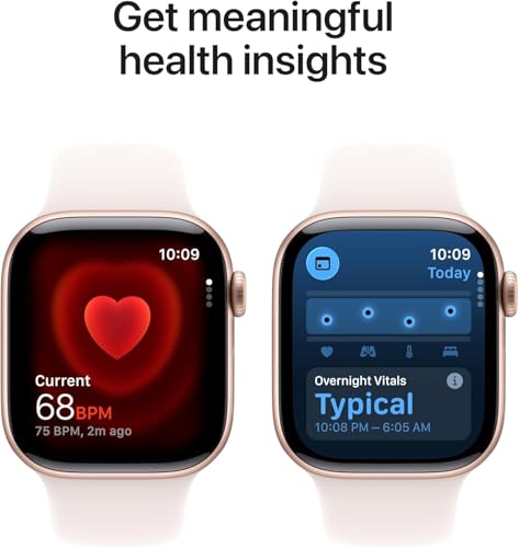 Image of Apple Watch Series 11 [GPS, 46mm] Rose Gold Aluminum Case with Light Blush Sport Band, M /L (Renewed)