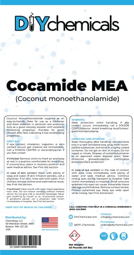 DIYChemicals Cocamide MEA - Used as Detergent and Calcium Soap Diffusing Agent, Suitable for High-Grade Wool Fabric Cleaning and Penetration - Made in USA (55 Gallon)