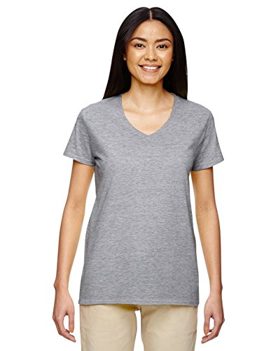 Fashion Gildan 5V00L Heavy Cotton Ladies T Shirt Sport Grey Medium