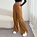 Corduroy Pants for Women Casual Business Pants Fashion Button Straight Leg Trousers Side Slits Legs Gym Sports Pant