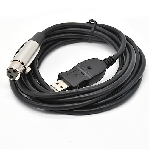 suckoo USB to XLR cable converter computer host external microphone amplifier speaker mixer musical instrument recording equipment audio connection cable adapter 3PIN male to female 3m - Thumbnail 4