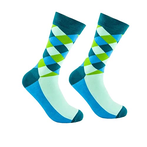 YWMLFZ Geometric Pattern Socks Mid-Calf Skateboard Street Fashion Sport 3 Pairs Long for Men
