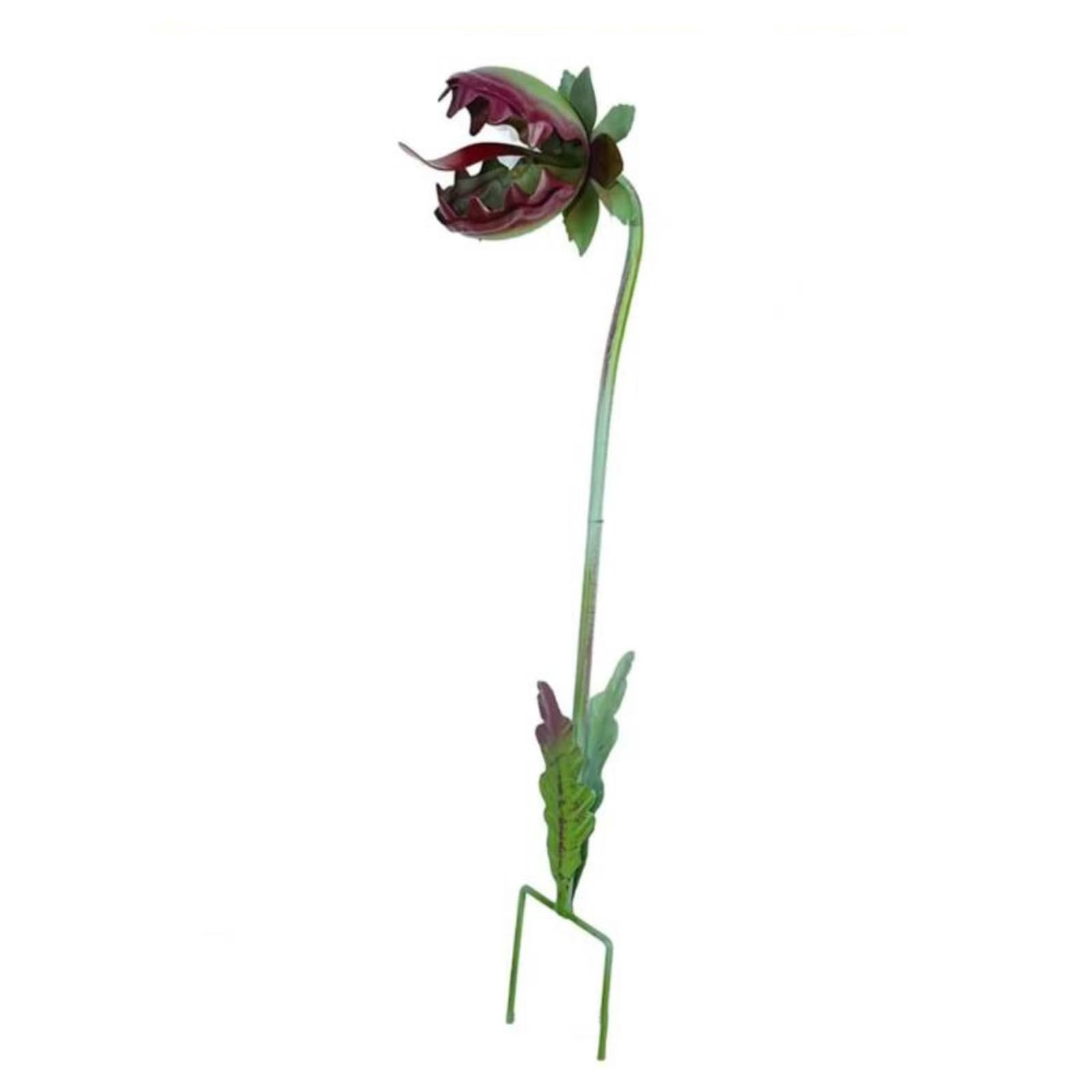 Venus Flytrap Plant Sculpture Whimsical Outdoor Decor (Red)