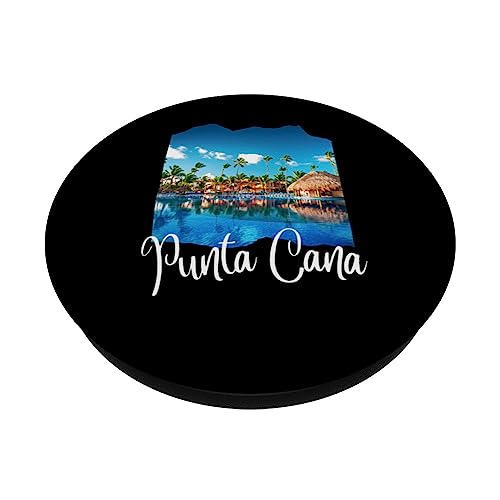 Punta Cana Republica Dominicana Dominican Republic Souvenir PopSockets Swappable PopGrip, Black - Image 2