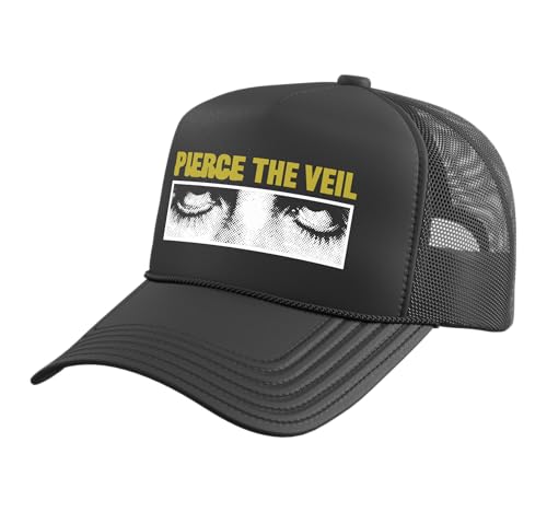 Official Pierce The Veil Eye Box Trucker Hat with Adjustable Mesh Back, Black