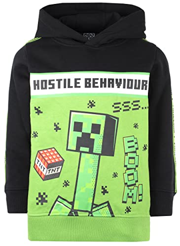 Cadeaux noir Minecraft : sweat à capuche vert Creeper en coton pour garçon