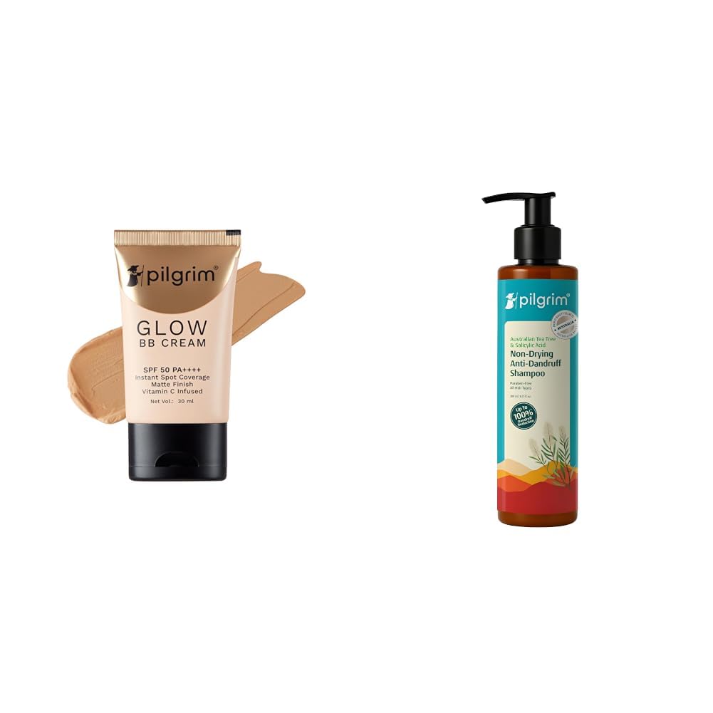 Pilgrim Honey Glow 3-In-1 Natural Bb Cream Medium Coverage For All Skin Types Spf 50 Pa++++ With Niacin & Australian Tea Tree Non-Drying Anti-Dandruff Shampoo 200 ml-picture-44
