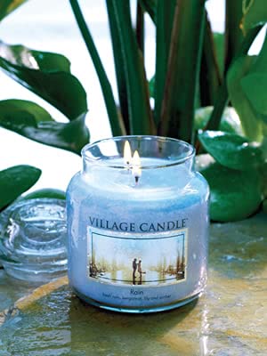 Village Candle Rain 16 oz Glass Jar Scented Candle, Medium