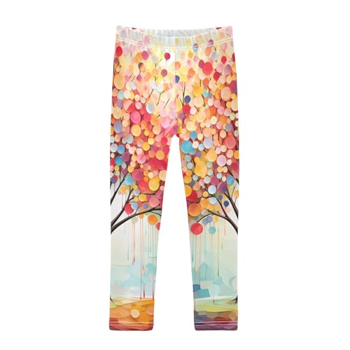 Bolaz Toddler Girls Leggings Printed Yoga Pants Leggings Colorful Tree for Kids