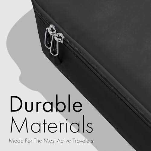 (Not Made In China) 8 Set Packing Cubes For Travel, Luggage and Suitcase Organizer Bags, Lightweight and Waterproof Nylon (Black)4