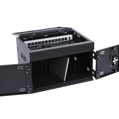 Holaki 12 Device Portable Charging Cabinet For Tablets, Ipads, Chromebooks, And Laptop Computers With Lock, Surge Protection, Fits Up To 14-Inch Screen For Classroom Or Office(Black) #TOP17