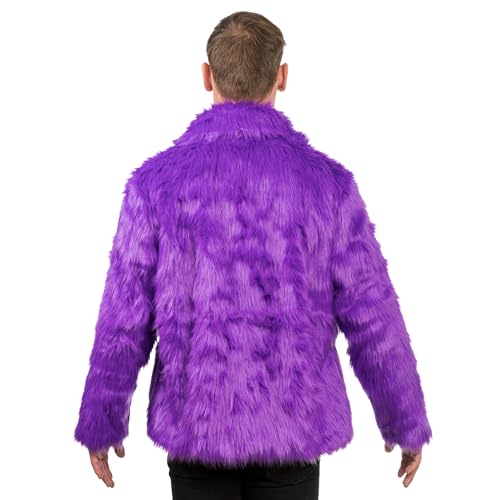 Chaks - Pelzmantel für Erwachsene, kurze Felljacke aus Kunstfell, für Karneval, Festival, Party Fashion