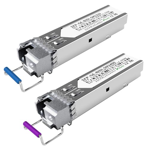 Image of 1.25G BiDi SFP Fiber Transceiver Module Pair, 1000BASE-BX-D, Single-Mode Simplex LC, Tx /Rx 1490nm /1310nm, DDM, SMF, Compatible with Cisco, Ubiquiti /Unifi, Mikrotik, TP-Link, HPE and More, up to 20km
