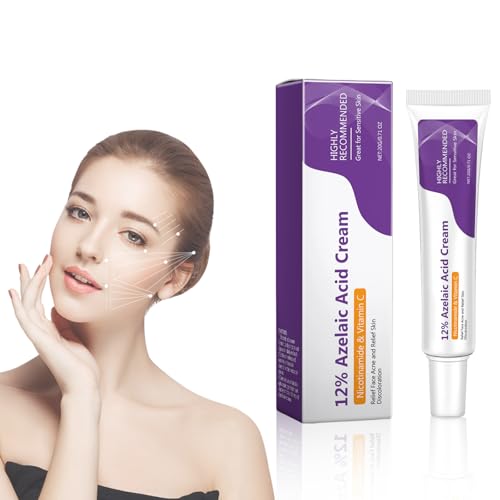 Suero Facial 12% Ácido Azelaico, Crema Antiacné con Niacinamida y Vitamina C, Reduce Acné y Enrojecimiento Hidratante Nocturno para Rostro Radiante Cuidado Facial de The Ordinary, 20g