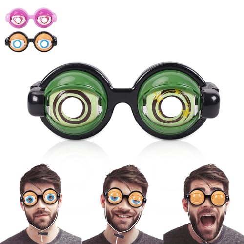 Googly Eye Glasses With Eyes On Them Funny Sunglasses for Adults Funny Glasses for Adults Hilarious Gag Gifts Prank Stuff Silly Glasses Crazy Big Eyeball Glasses for Kids Party Toys Accessories Green