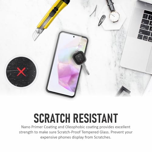 Image of SupCares Tempered Glass for Samsung Galaxy A36 and Samsung Galaxy A56 (6.7 Inch) With Installation Kit | Military-Grade Gorilla Screen Protector | Edge to Edge Coverage | Black