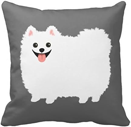 Cute White Pomeranian Pillow Case 18" 18"