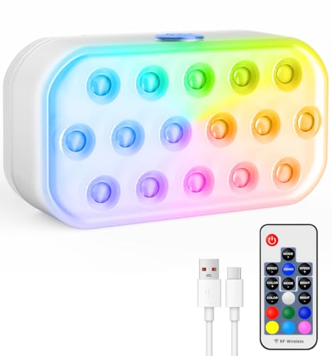 IOHFOI Pool Lights,Rechargeable Submersible LED Lights with Wireless Remote,20 Colors,IP68 Waterproof RGB Underwater Pool Light with Magnet for Inground/Above Ground Pools, Hot Tubs, Ponds (1 Pack)