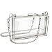 Clear Purse Bag Crossbody Box Clutch for Black Girls & Women, Stadium Approved Purses and Handbags for School Prom, Work, Sporting Events Gameday, Fest & Concerts with Silver Chain Strap