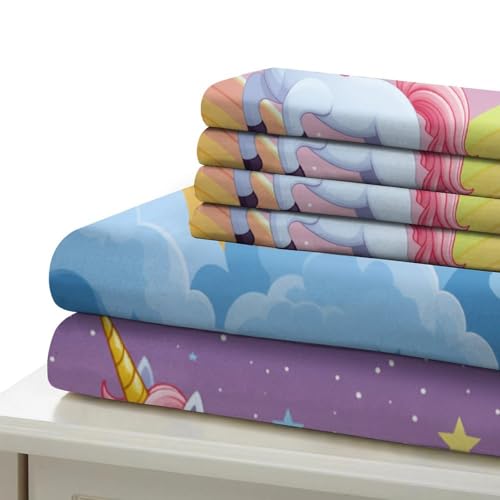 Linge de lit licorne infroissable 140x200 anti-acarien pour un couchage d'enfant sain - 7
