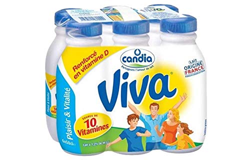 Candia Lait demi-écrémé, stérilisé UHT, 10 vitamines - Les 6 bouteilles de 50cl