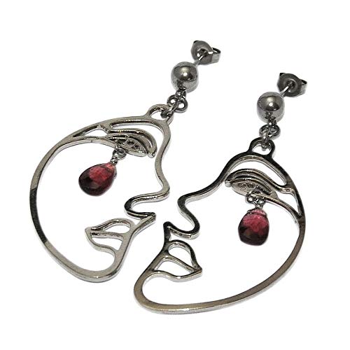 Boucles d'oreilles originales acier argenté lune anti-allergie ZéeO