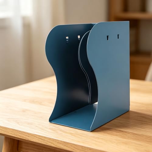 Organisateur de serre-livres réglable en métal bleu foncé extensible 20 pouces - 5