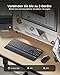 ProtoArc Kabellos Bluetooth Tastatur Maus Set, KM60 Full-Size Tastatur und Maus mit Handballenauflage, 2.4GHz + Dual Bluetooth, Wiederaufladbar, QWERTZ Deutsch, für PC, Computer, Mac, Windows, Schwarz