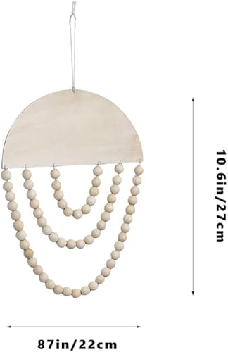 Miniatura 9 de VOSAREA Decoración de pared de cuentas de madera hecha a mano, decoración creativa para colgar en la pared