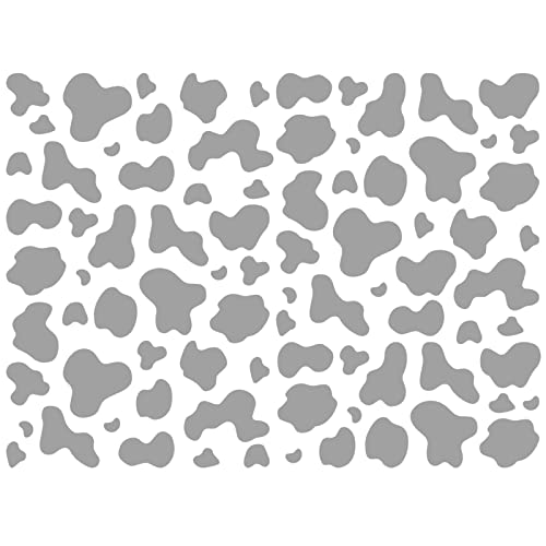 84 Pieces Cow Print Decor Wall Decal Cheetah Spot Animal Print Wall Stickers Removable Vinyl DIY Dalmation Spots Art Wall Mural for Bedroom Living Room Nursery Door Tile Grey