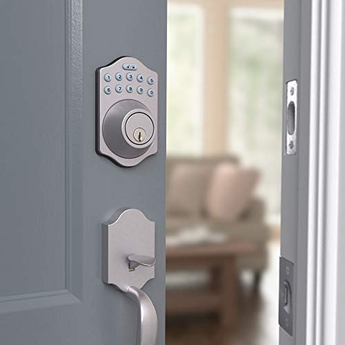Amazon Basics Traditional Electronic Keypad Deadbolt Door Lock, Keyed Entry, Satin Nickel #TOP4