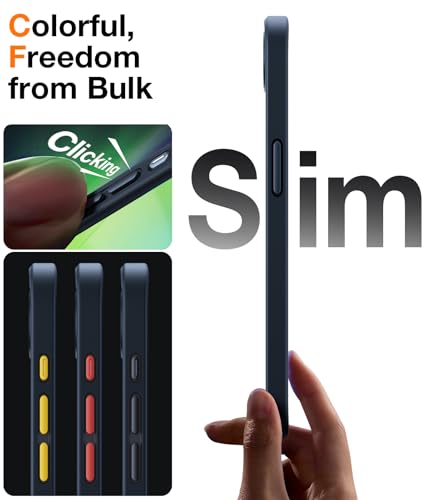 TORRAS Guardian Shockproof for iPhone 16e Case 2025, Military Grade Test Protection 16e Phone Case Slim Thin Durable DIY Buttons Anti Scratch Translucent Matte Hard Back Case for 16e Case 6.1", Black