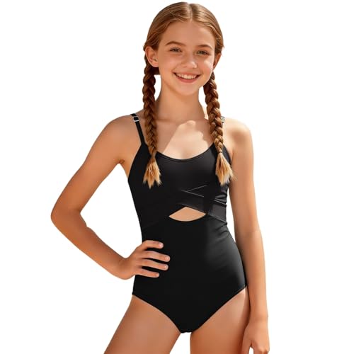 Bañador una pieza niña diseño calado traje baño playero cómodo para verano