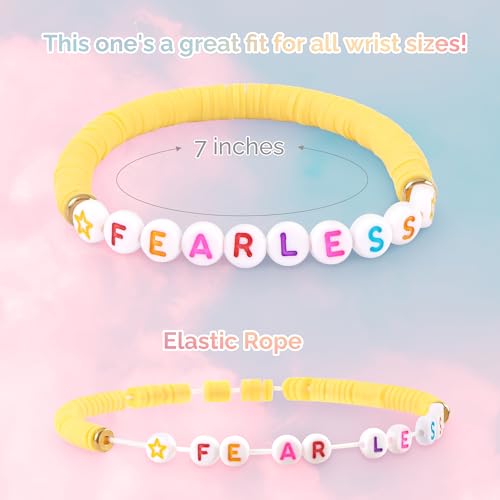 Ava Riley Friendship Bracelets, 13 Tattoo Colorful Birthday Gift Bracelet Stackable Colorful Initial Charms, 26 Letters 9PCS Songs Album Jewelry Stuff3