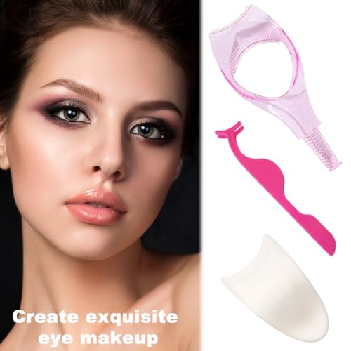 3 IN 1 Mascara Shield Eyelash Tool Upper Lower Eye Lash Mascara Shield Guard for Lashes Natural Look Make Up 3 Pack Include Eyelash Tweezers Mascara Guard Eyelash Clip Applicator - Image 4