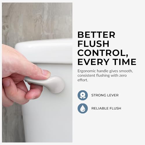 Image of Qualihome White Finish Front Mount Toilet Handle Replacement Kit, Universal Toilet Tank Flush Lever Fits Most Standard Front-Mount Toilet Tanks