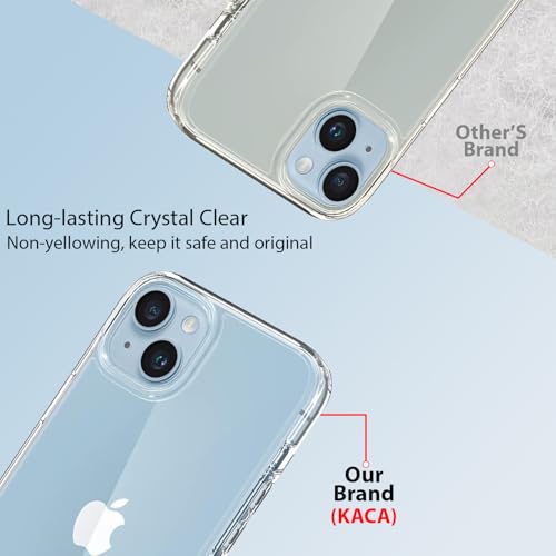 Image of KACA Clear Back Cover Case for Apple iPhone 15 Plus |Case for iPhone 15 Plus|Shockproof Bumper TPU Protective Design|Apple iPhone 15 Plus Back Cover- Transparent